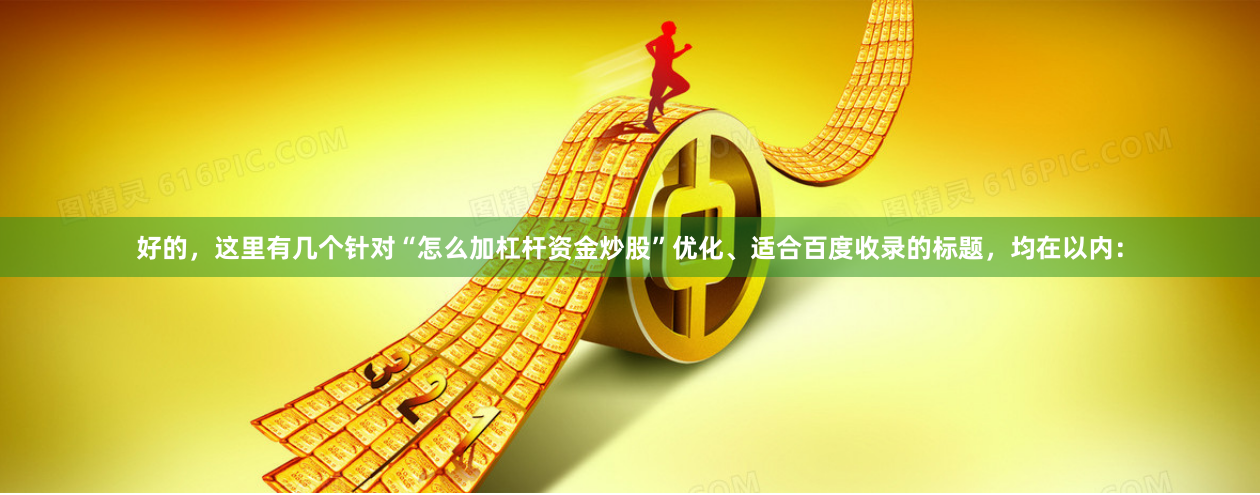 好的，这里有几个针对“怎么加杠杆资金炒股”优化、适合百度收录的标题，均在以内：